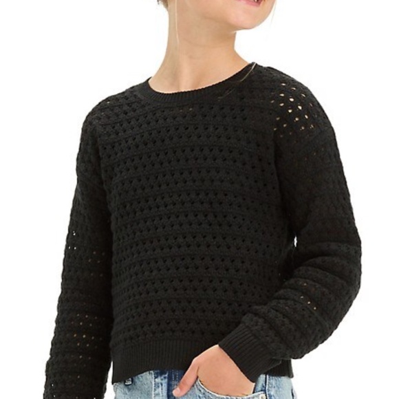 Cat & Jack  Girl's Openwork-Knit Crewneck Sweater - Picture 4 of 4